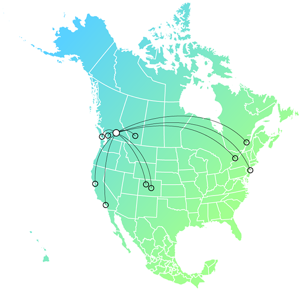 map of North America